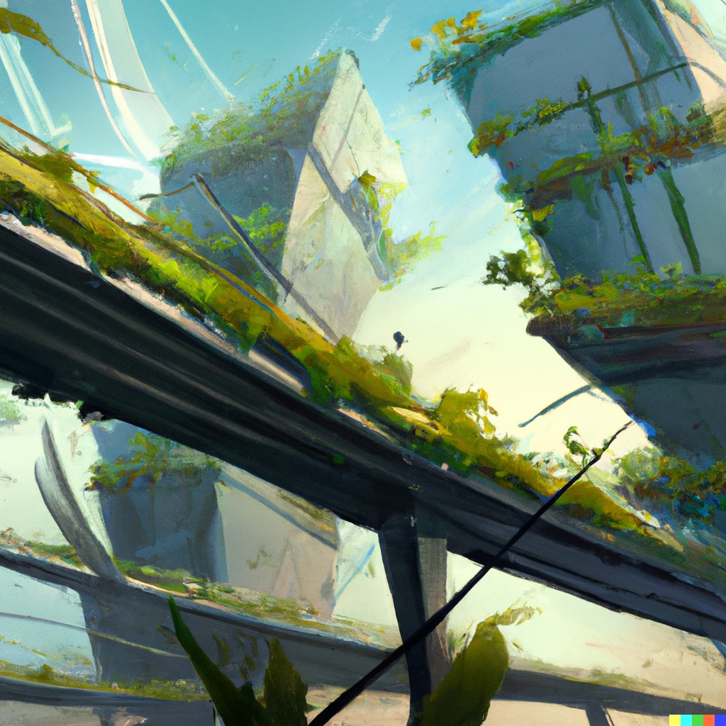 DALL·E-2023-10-27-04.09.59-UTOPIAN-FAR-AWAY-FUTURE-SKYBRIDGES-CONNECTING-SKYSCRAPERS-FULL-OF-PLANTS-PLANTS-DIGITAL-ILLUSTRATION-1